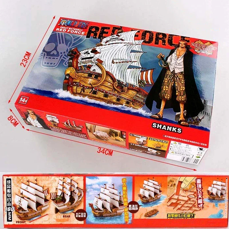 One Piece Anime Marine Pirate Boat Thousand Sunny Figurines Manga Statue Pvc Action Figure Collection Model Assembled Ship Toys