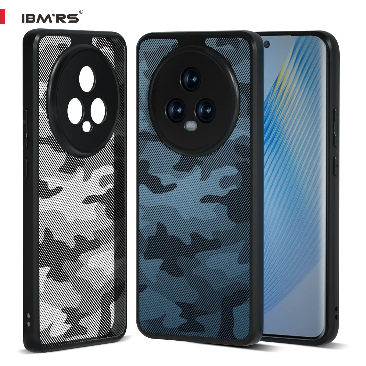 IBMRS for Honor Magic5  Phone Case, Shockproof Military-Grade Protection, Black Camo