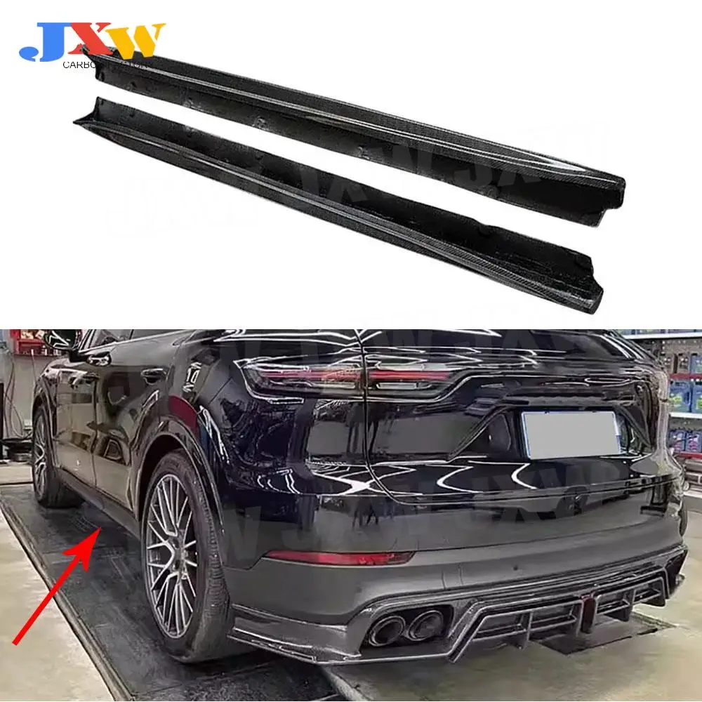 

Carbon Fiber /FRP Side Skirts Apron Extension Lip Spoiler for Porsche Cayenne 2022 Body Kits Door Bumper Trim Cover Aprons