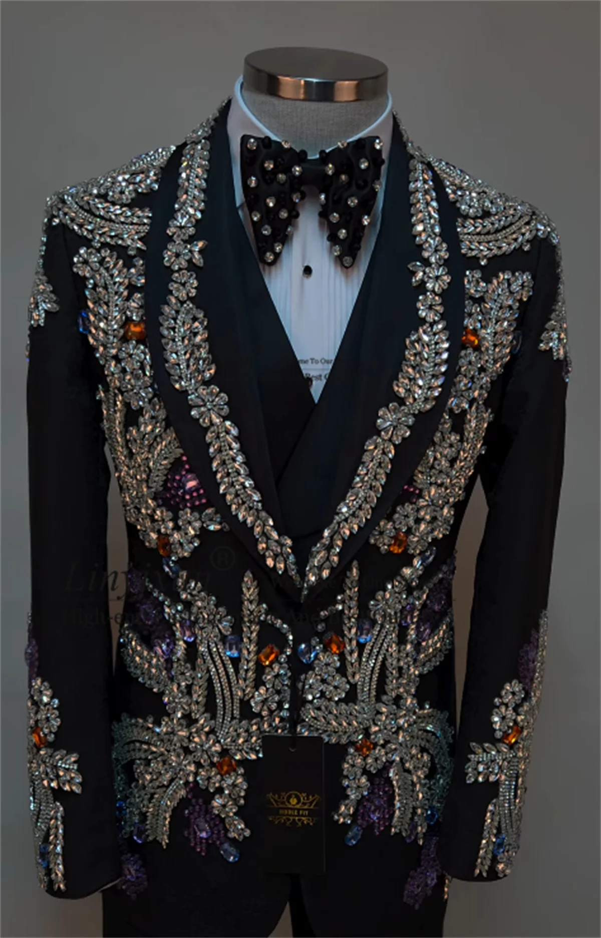 

Мужские смокинги с блестящими кристаллами и стразами, комплекты из 3 предметов, приталенные костюмы для свадьбы, пиджаки для жениха, индивидуальный пошив, для вечеринок, rajes para hombre