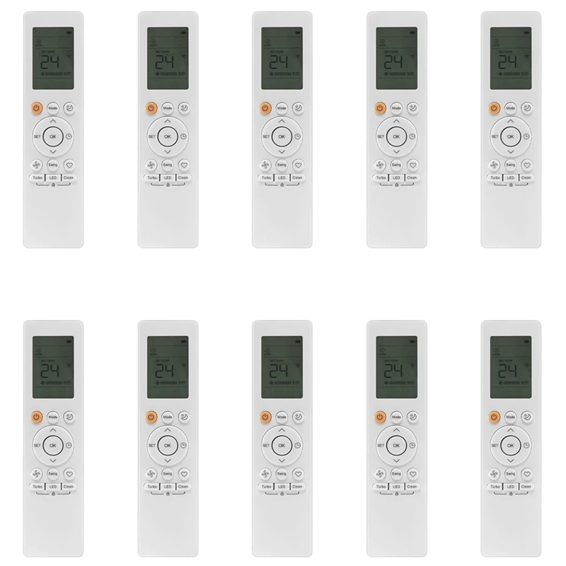 

2025 New-10X RG10B Infrared Remote Control For Midea English Air Conditioner RG10B/BGEFU1 AC Remote Control Air Conditioner