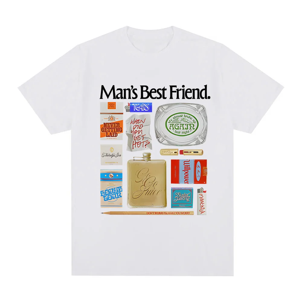 Sabrina Carpenter-MaN's Best FRIEND ObJect T-ShIrt T Shirt Summer Singer's Same StyleTee-shirt Korean Ropa HombreTops