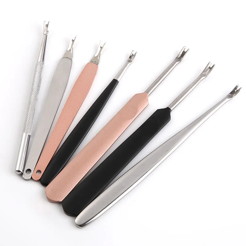 

1Pc Sharp V-shaped Nail Art Cuticle Pushers Stainless Steel Dead Skin Fork Calluses Barb Remover Pedicure Care Tools