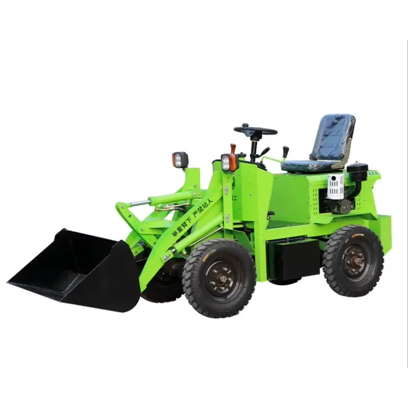 New Energy 220v Loader Grasping Grass for Construction Site Breeding Four-wheel Drive Electric Forklift