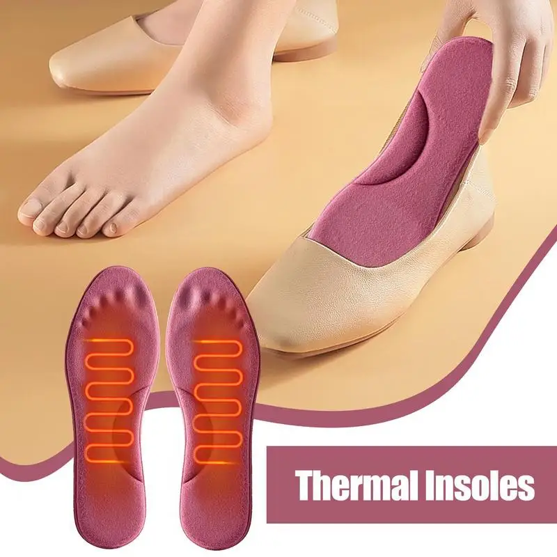 1 Pair Self Heating Insoles Thermostatic Thermal Insole Breathable Sponge Arch Support Shoe Pad Heated Pads Winter Men Women