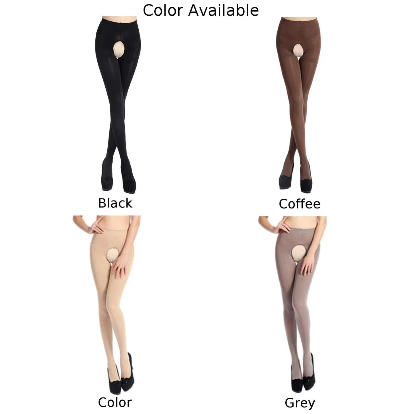 Sumodx Women 120D Velvet Crotchless Sexy Tights Open Crotch Pantyhose Elastic And Comfortable Everyday Lingerie