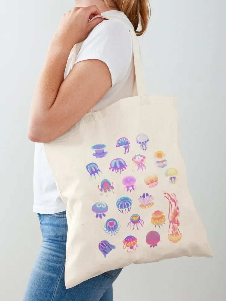 Jellyfish Day - pastel Tote Bag reusable grocery bags supermarket folding bag canvas tote bag shopper woman