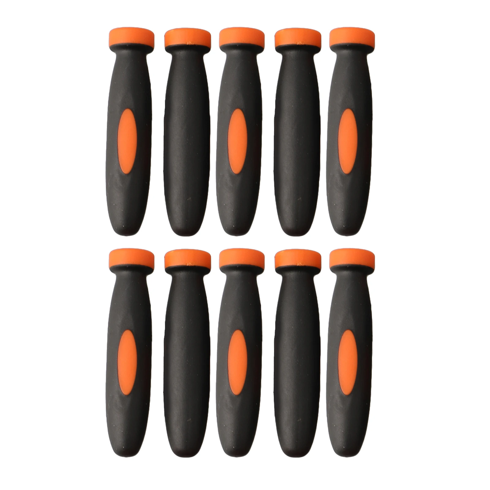 Rubber Files Handles Handles File Home Replacements Rubber Smooth 10Pcs Accessories Black+Orange For Small Files