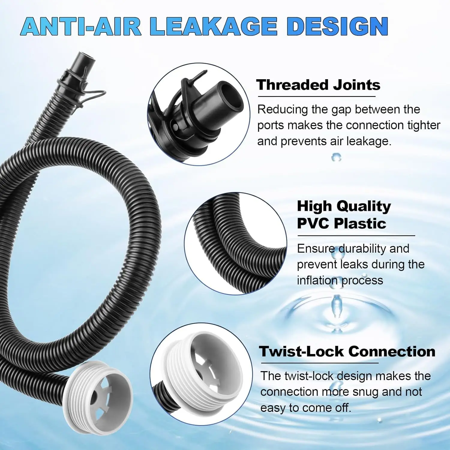 6FT Air Inflation Hose Pipe Tube | Compatible with Lay Z Spa Coleman Intex Hot Tubs Replacement Hose P6931