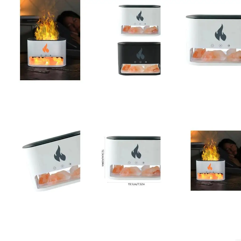 250ml Scent Humidifier With Dynamic Illusion Crystal Salt Stone Plan And Surrounding Light Structure