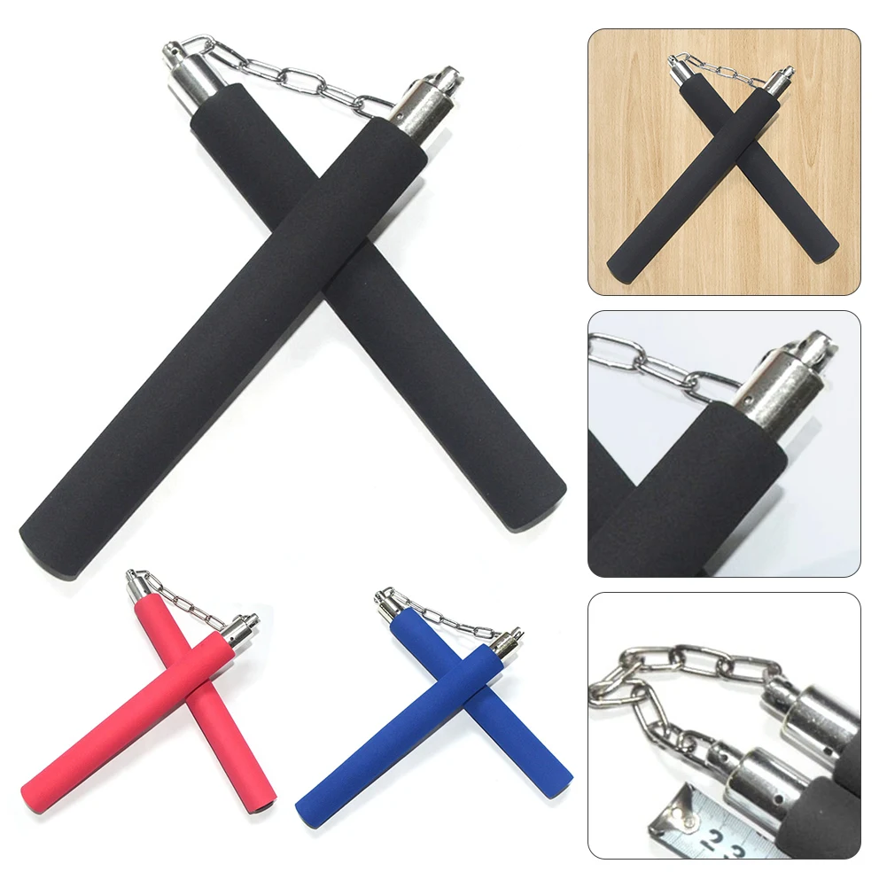 5-1pc Safe Foam Rubber Martial Arts Nunchakus with Chain Fitness Kung Fu Practice Nunchucks for Kids Adults Foam Training Sticks