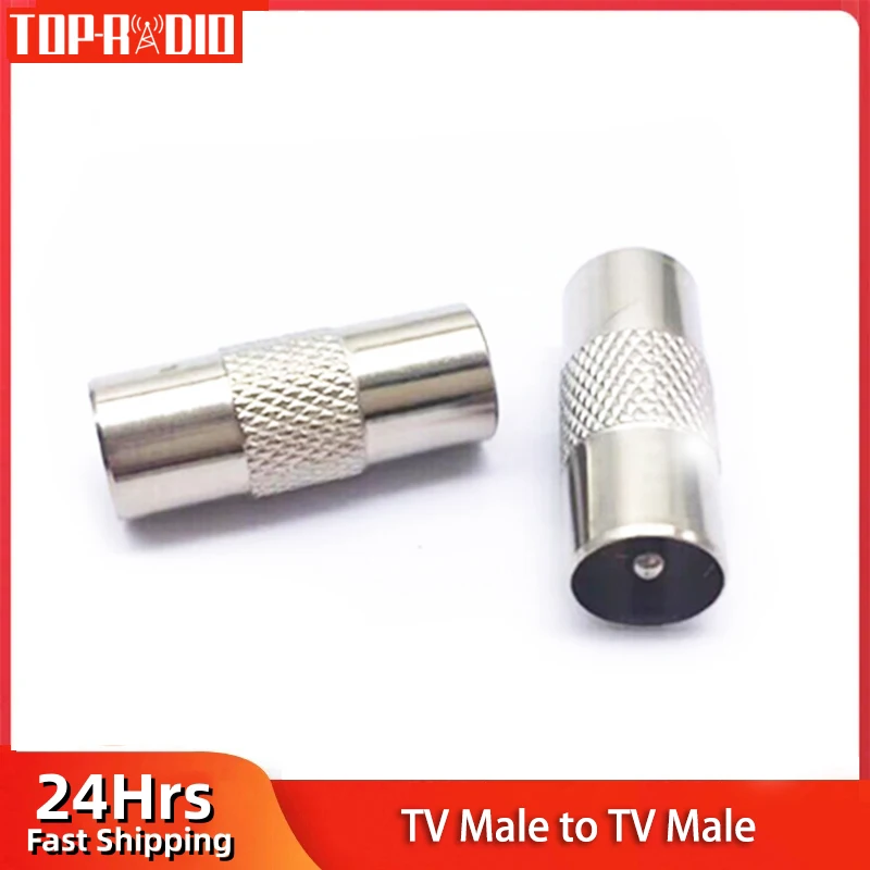 TV Male Plug to TV Male Adapter RF Coax Cable TV Connector