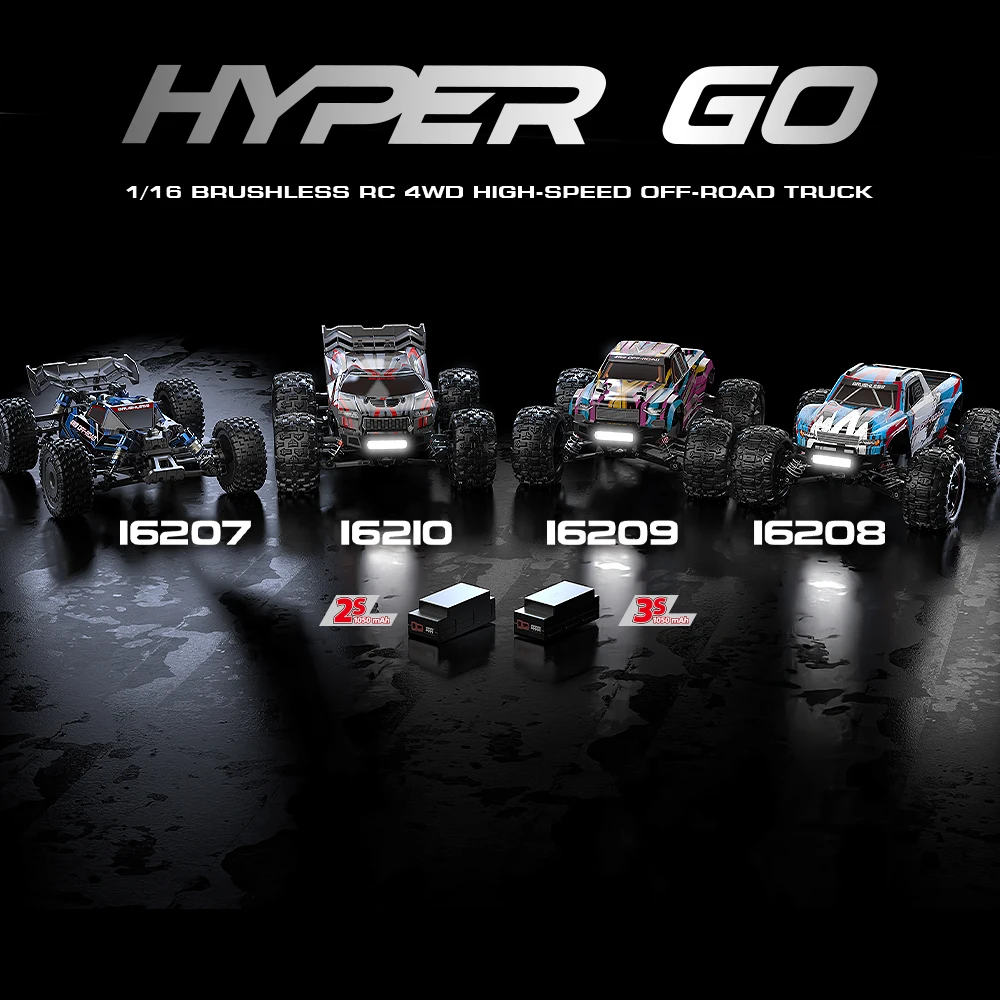 HYPER GO MJX16207 16208 1/16 RC Car Brushless 2.4G 4WD Racing Car Brushless 70KM/h Off-Road Remote Control RC Truck Hobby Toy