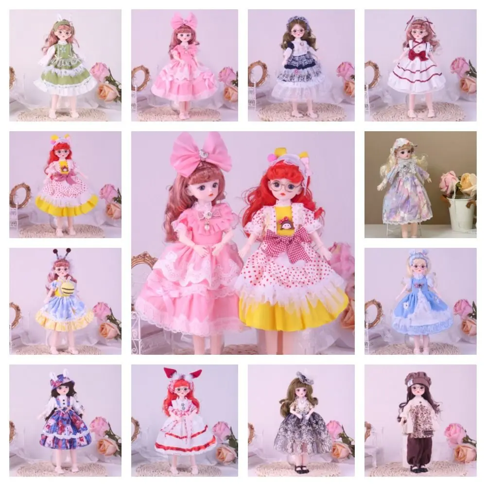 BJD Beautiful 30cm Dress Up Doll Kawaii Toys BJD Movable Joint Doll Bow Cute 1/6 Doll Skirt Girl