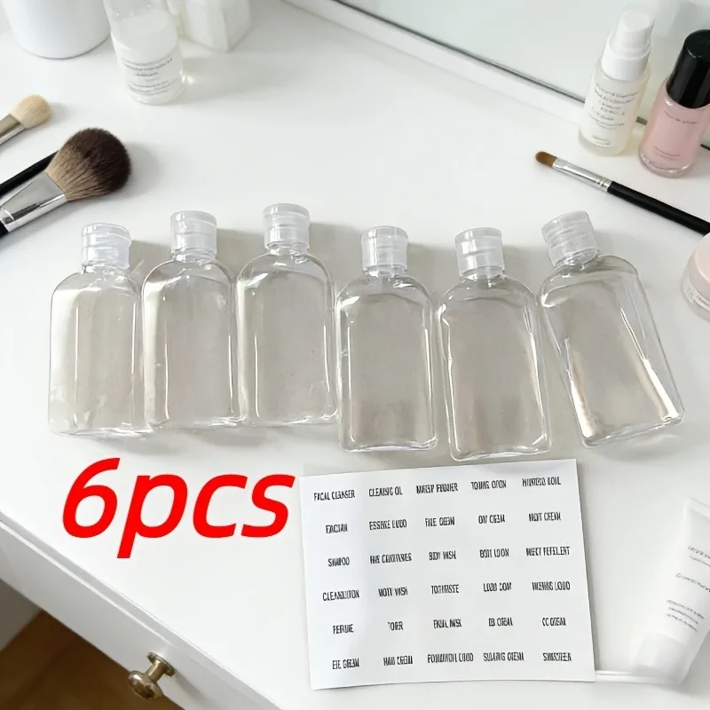 6pcs TSA-Approved Leakproof Travel Bottles, Conditioner, Body Wash & More - Portable & Secure Design for Travel Essentials
