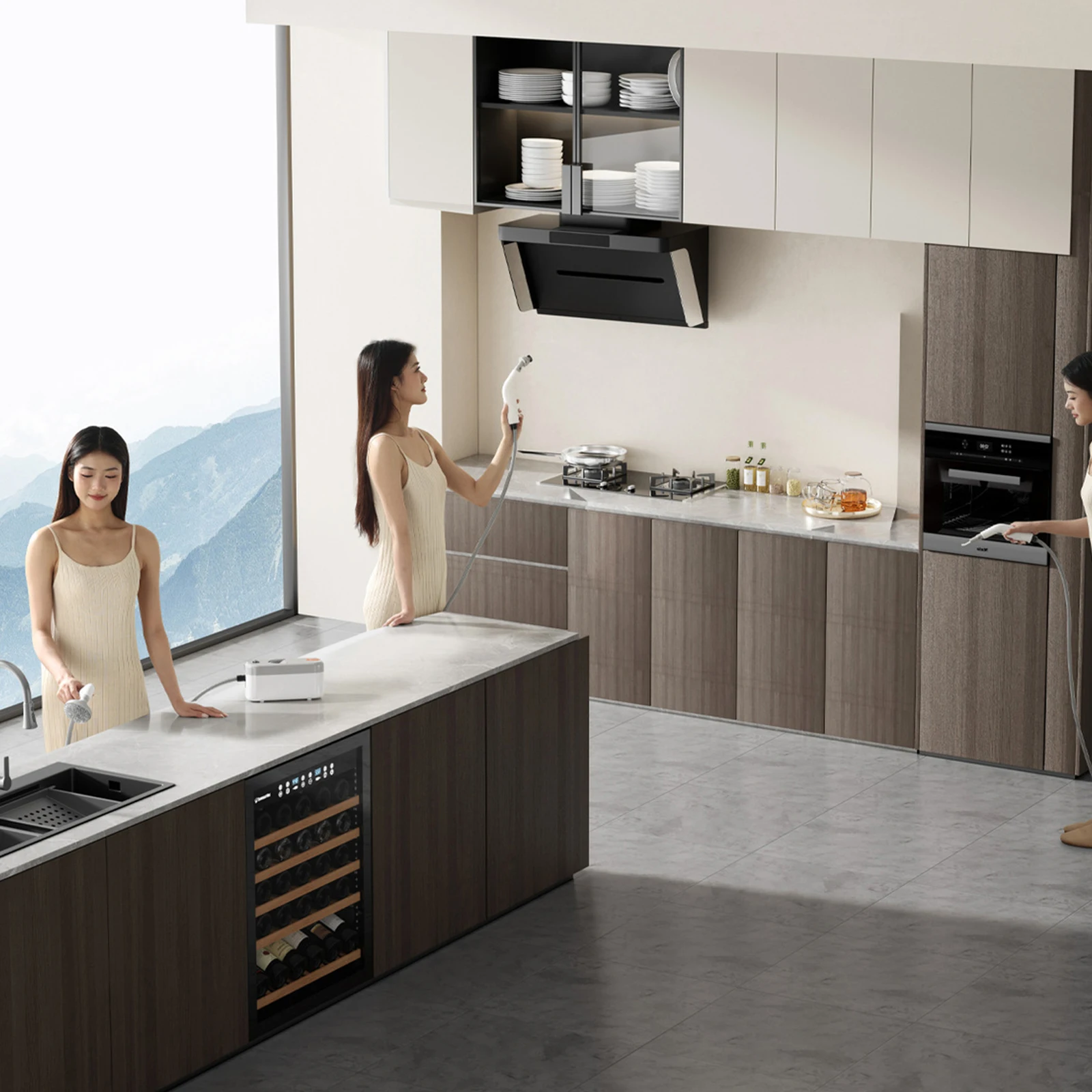 منظف بخار محمول، آلة صغيرة محمولة بالضغط العالي للمنزل، تنظف شحم المطبخ ومكيفات الهواء والأسطح