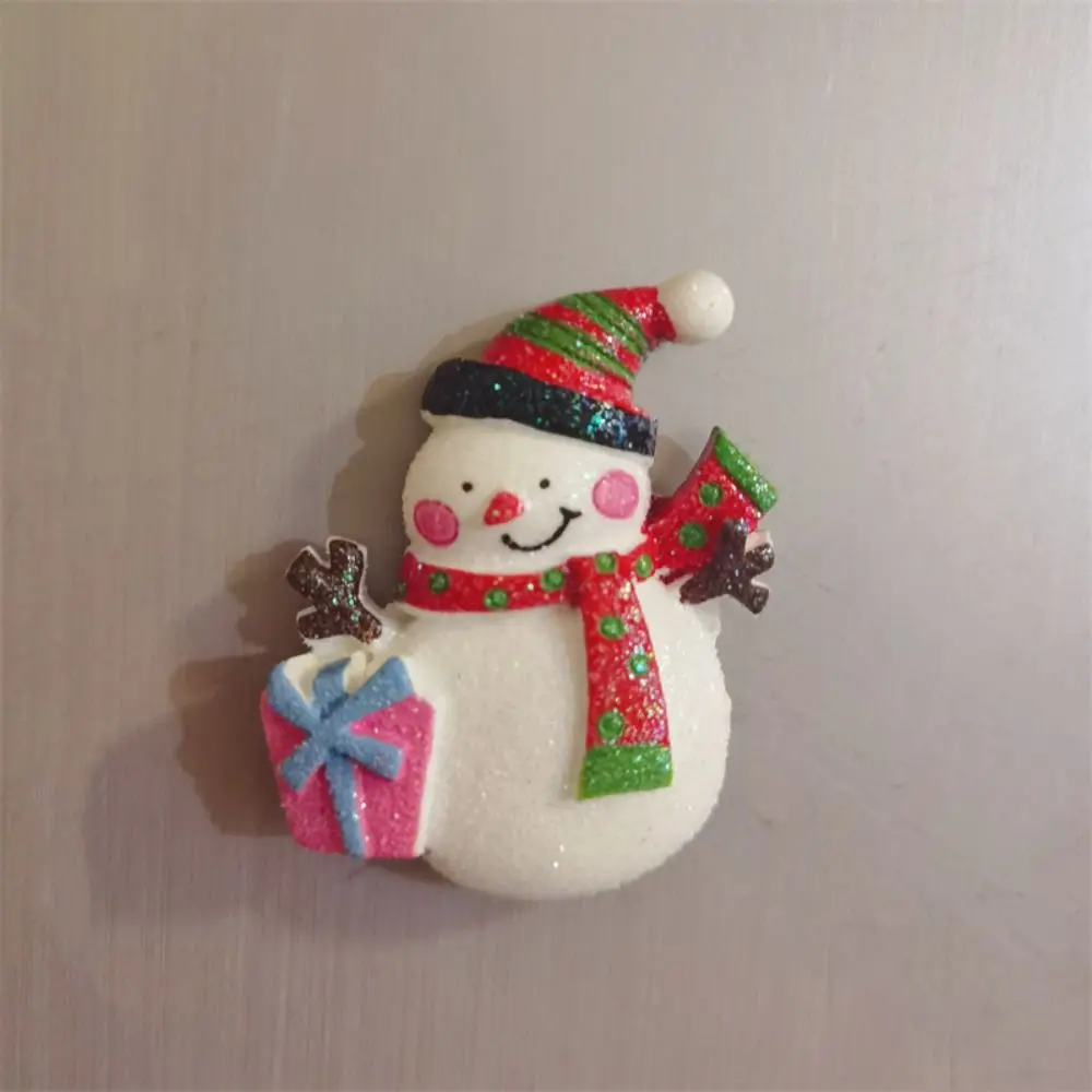 Christmas Theme Christmas Refrigerator Sticker Santa Claus Snowman Christmas Tree Magnet Fridge Figurine Resin Cartoon