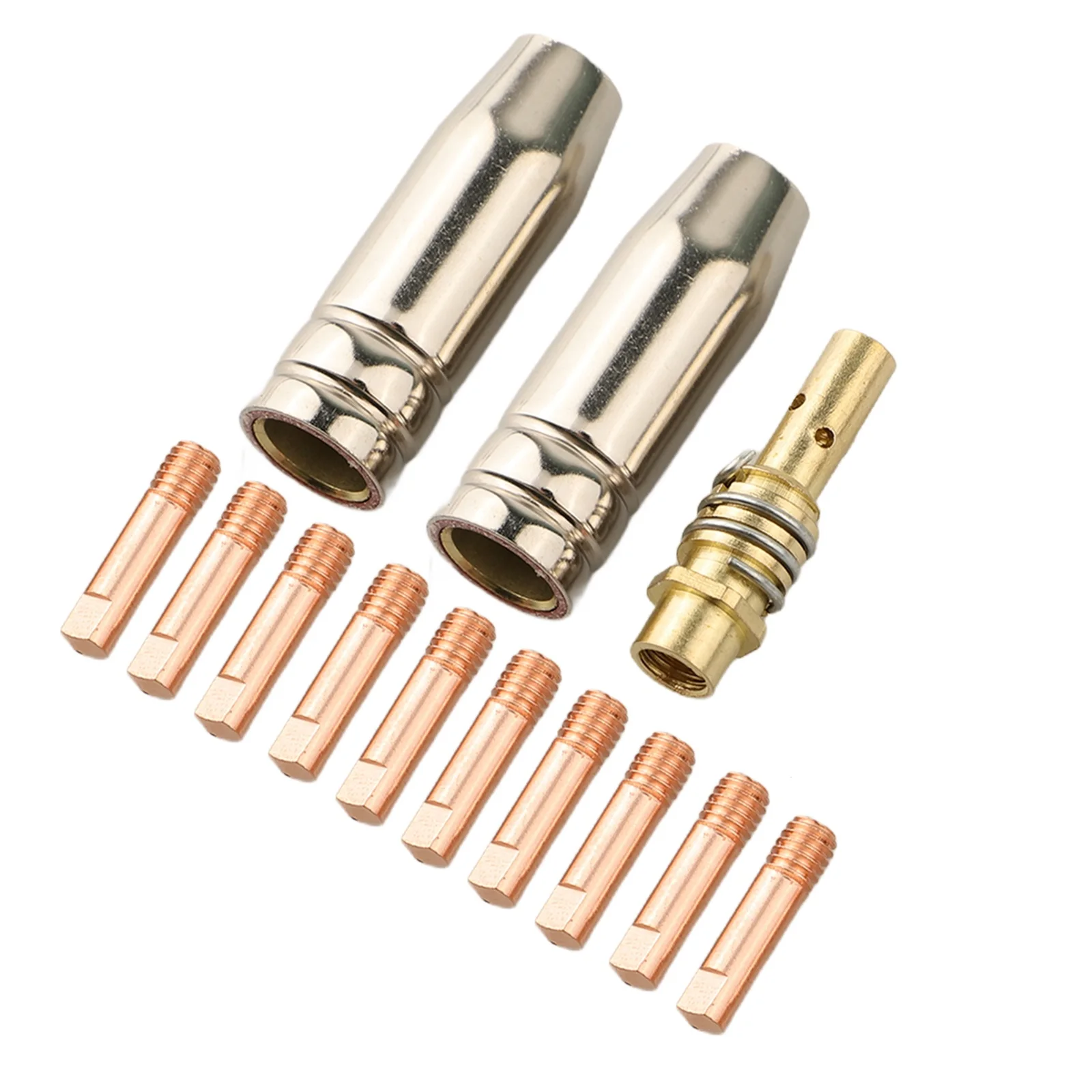 

13 шт. аксессуары для сварочного комплекта MIG с 1 сварочными насадками 0 мм, газовым сопелом и диффузором, подходящим для сварки горелки AK15 MB15