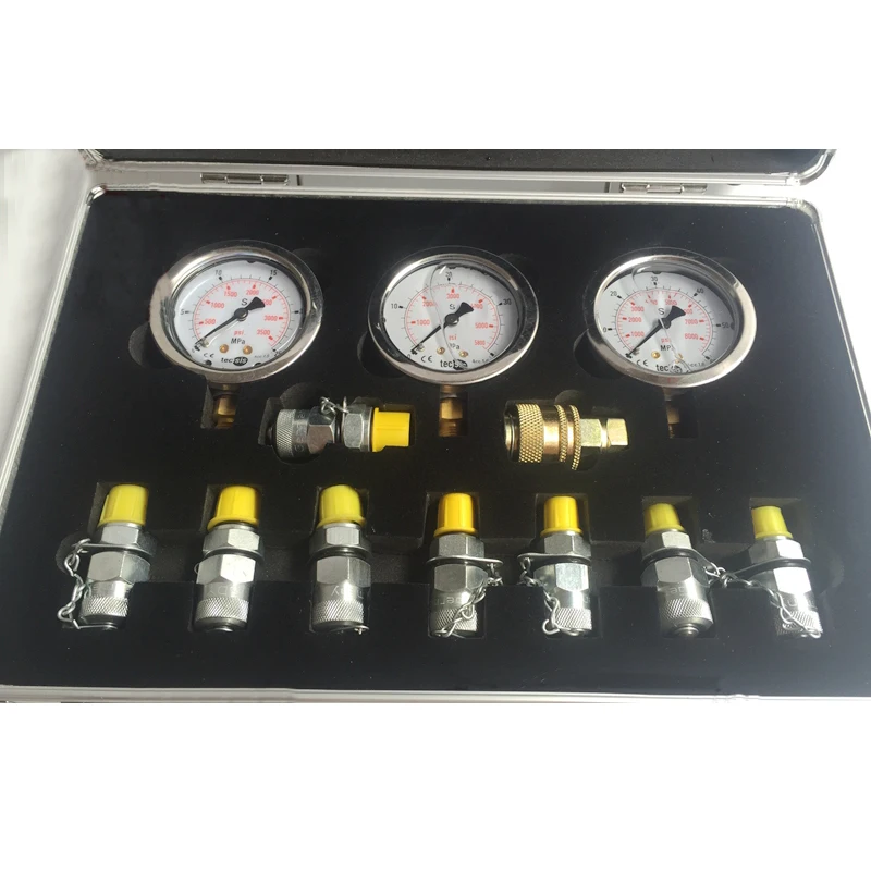 Tragbare hydraulische Prüflehre Box mechanische Bagger Prüfwerkzeug Handwerkzeug Set Druckmessanschluss XZTK-60M
