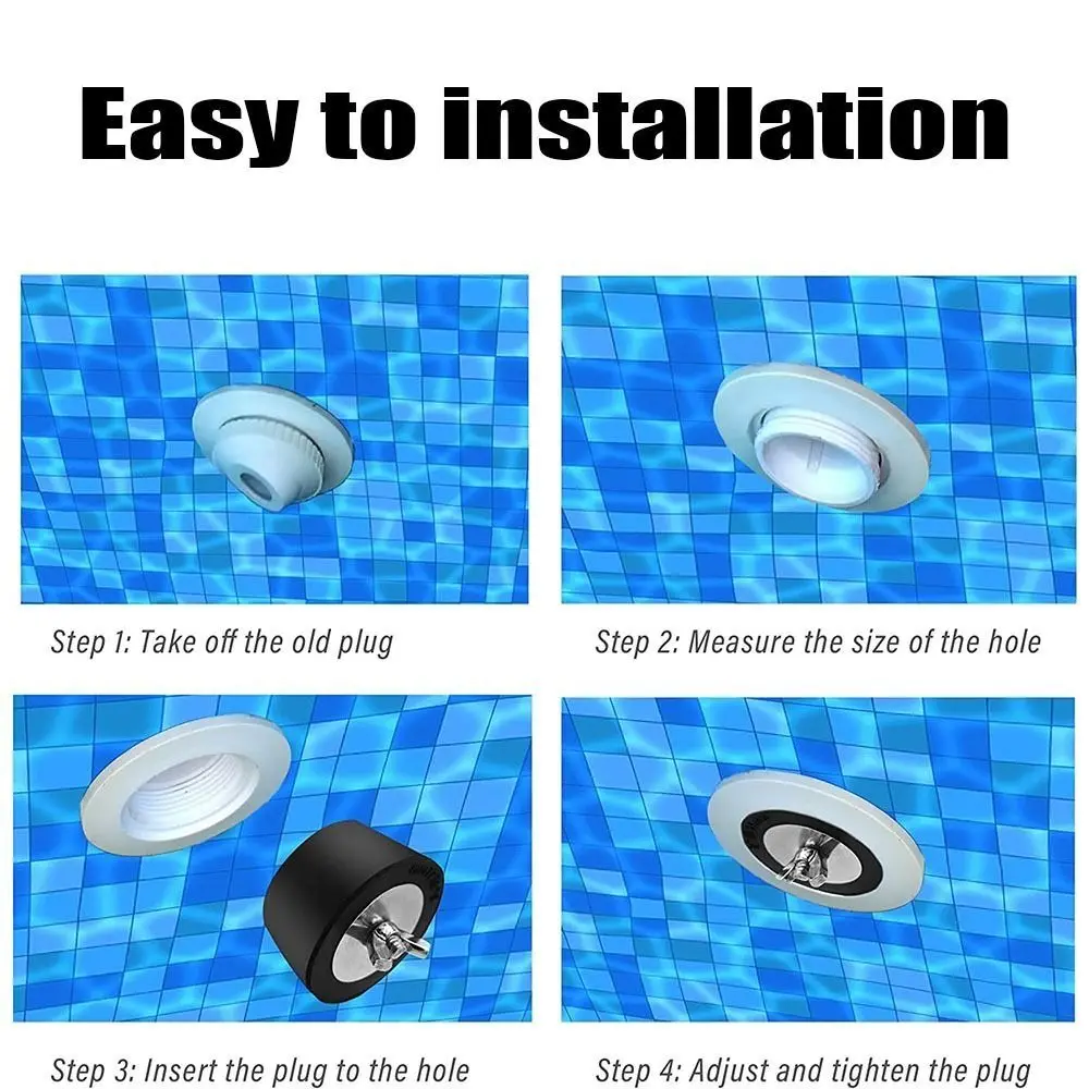 New Rubber Pool Winterizing Plug With Stainless Steel Screw Black Swimming Pool Leak Proof Winter Expansion Plug