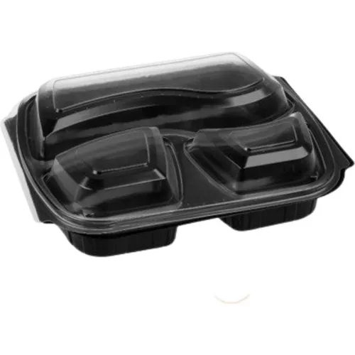 Foil Therm Three Compartment Plastic Food Container & Cover s