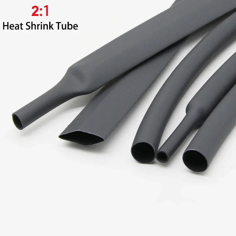 

1/3/5M Grey 2:1 Heat Shrink Tube Dia. 1mm~50mm Thermoresistant Wire Repair DIY Heat Shrinkable Sheath Cable Wrap Sleeve