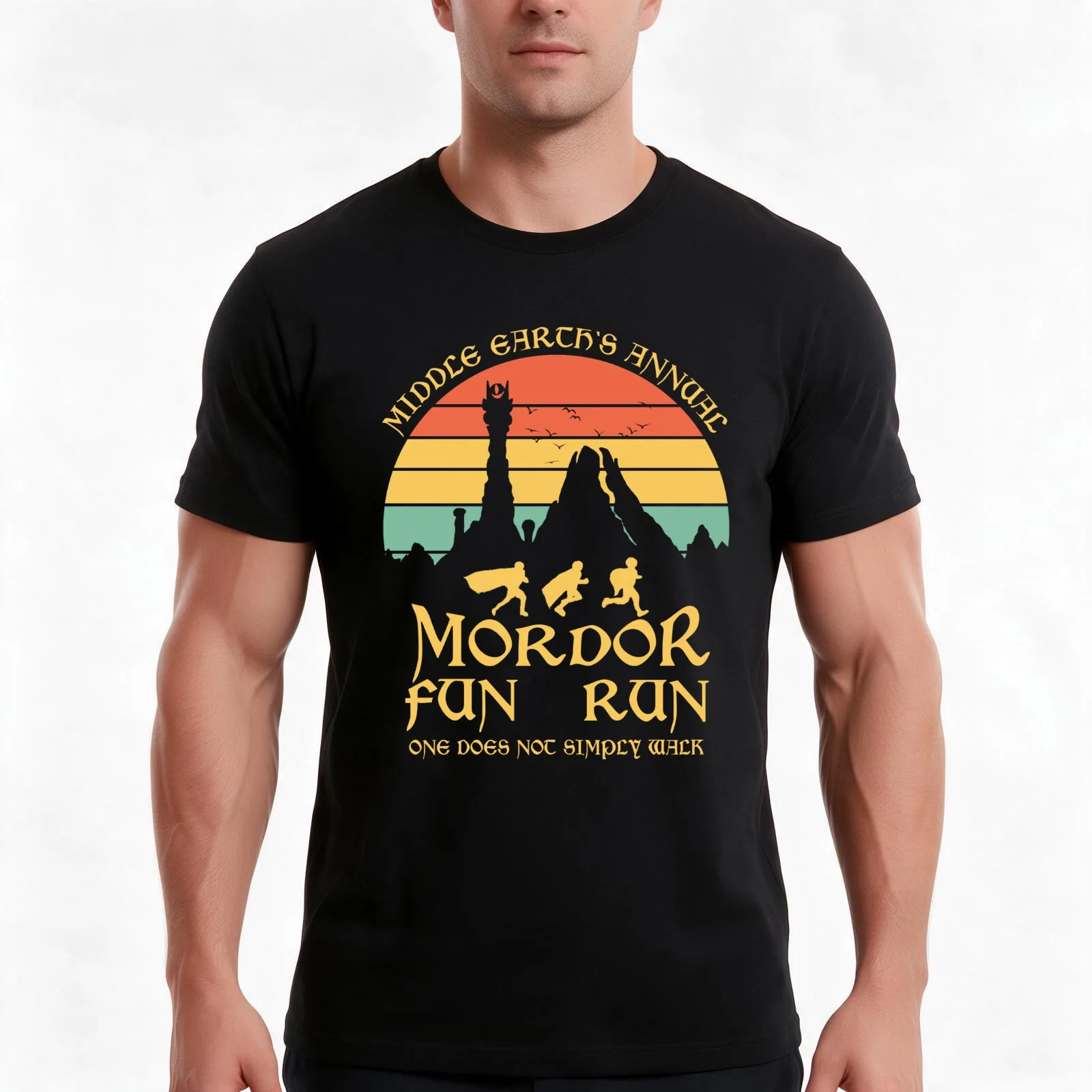 Graphic Tees Mordor Fun Run T-Shirt Summer Casual Cotton Tee, Unisex Men Women