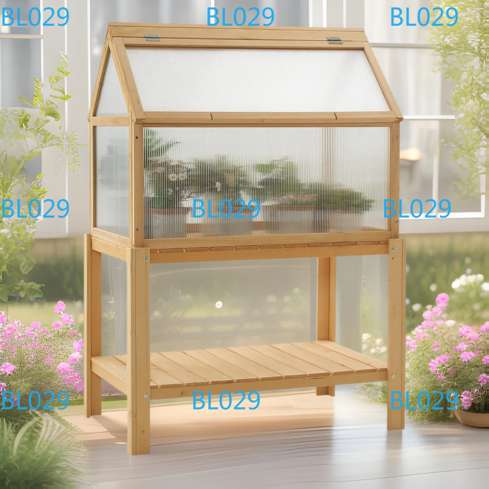 Garden house Wooden flower pot planting Sun room Solid wood household small greenhouse
