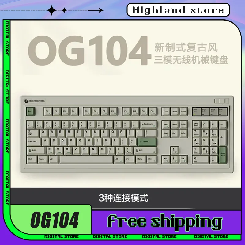 

Fl Esports OG104 OG87 Mechanical Keyboard 3Mode USB/2.4G/Bluetooth Wireless Keyboard PBT Gaming Keyboards Hot-Swap Keycaps Gifts