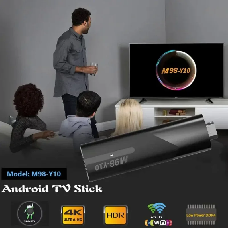 M98-Y10 6K TV Stick Android 13 ATV TV Box Smart TV Allwinner H618 2GB RAM 16GB ROM Dual WiFi 6 BT 5.0 HDR 10 lettore multimediale IPTV