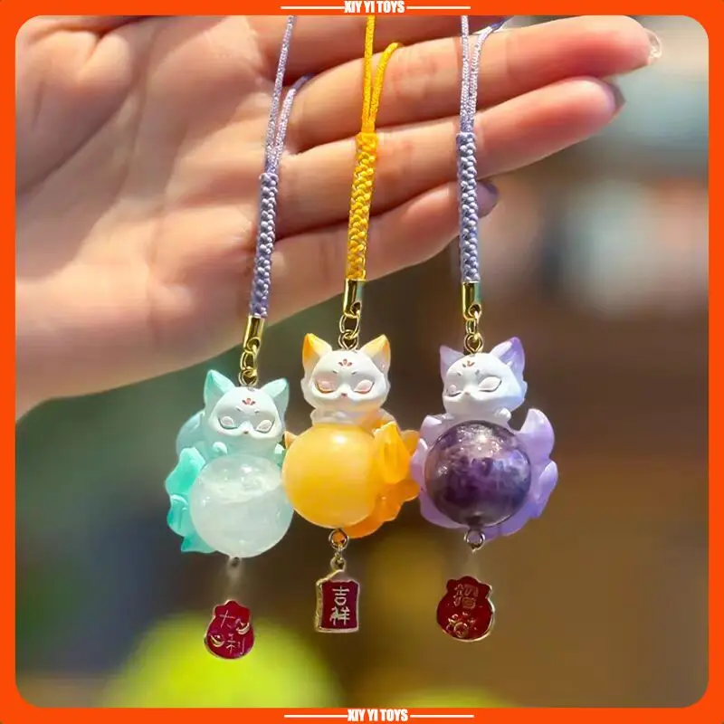 

Creative Hot-Selling Tu Mountain Nine-Tailed Fox Crystal Pendant Blind Box Trendy Girl Bag Phone Decor Car Mount