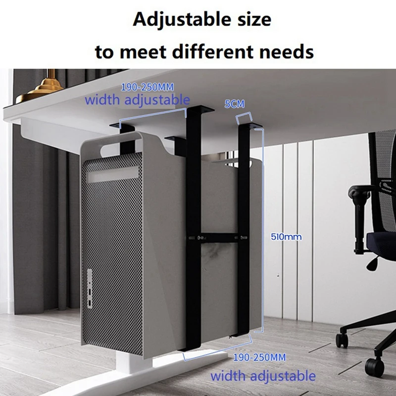 1 Set Under Desk PC Mount Bracket For Computer Case Computer Mainframe Hanger Host Box Stand Bracket Rack