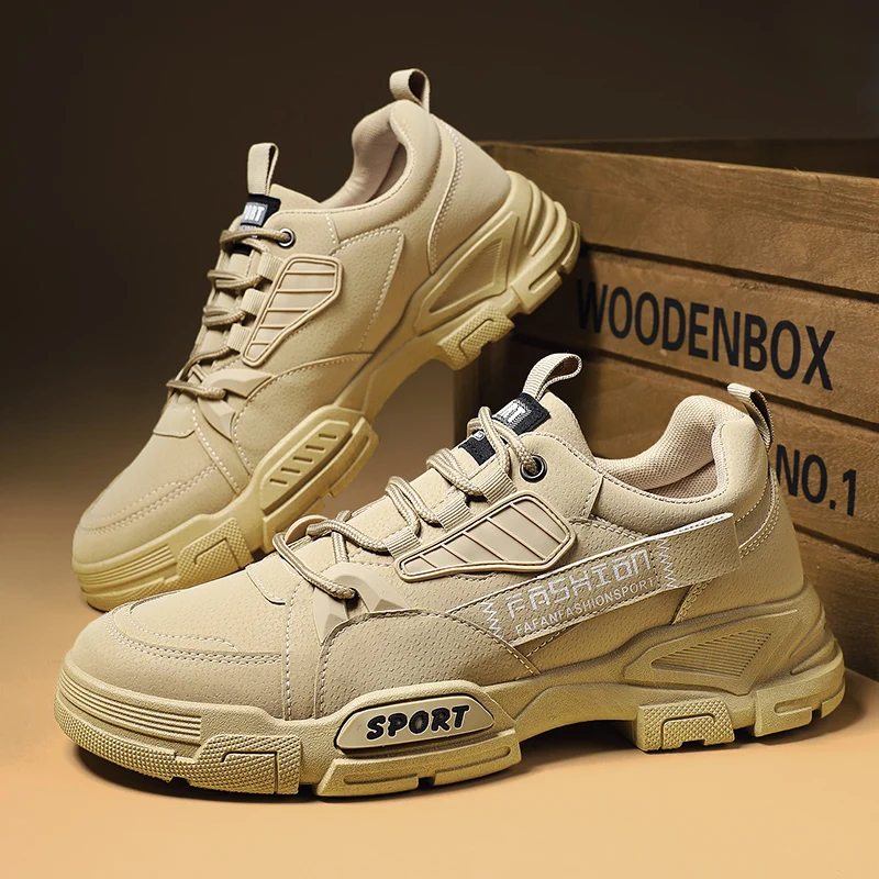 

Мужские водонепроницаемые рабочие ботинки-кроссовки 2026 с толстой подошвой, утепленные, морозостойкие, на шнуровке, нескользящие, хлопковые