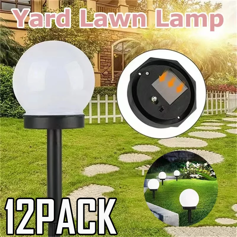 3/6/9/12Pack Solar Powered LED Bulb Lamp Energy Light Waterproof Outdoor Garden Decoration Ball Lights Lawn Yard Pathway Lamp