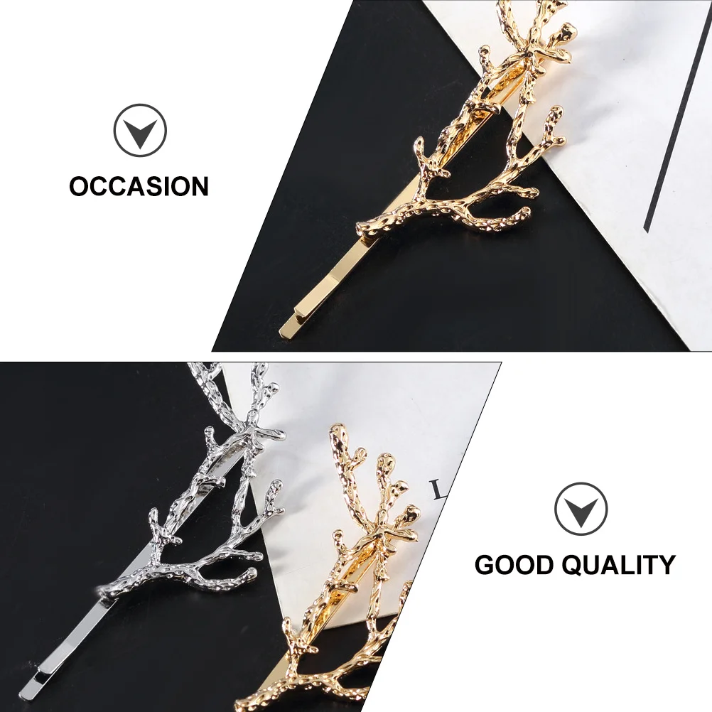 

4 Pcs Metal Hairpin Accessories for Clips Fashion Accessory Decors Creative Leaves