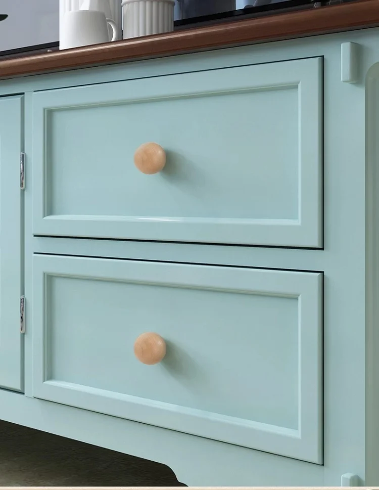 Natural Solid Wood Cabinet Handles Nordic Kitchen Drawer Pulls Walnut Durable Round Wooden Knobs Furniture Handle