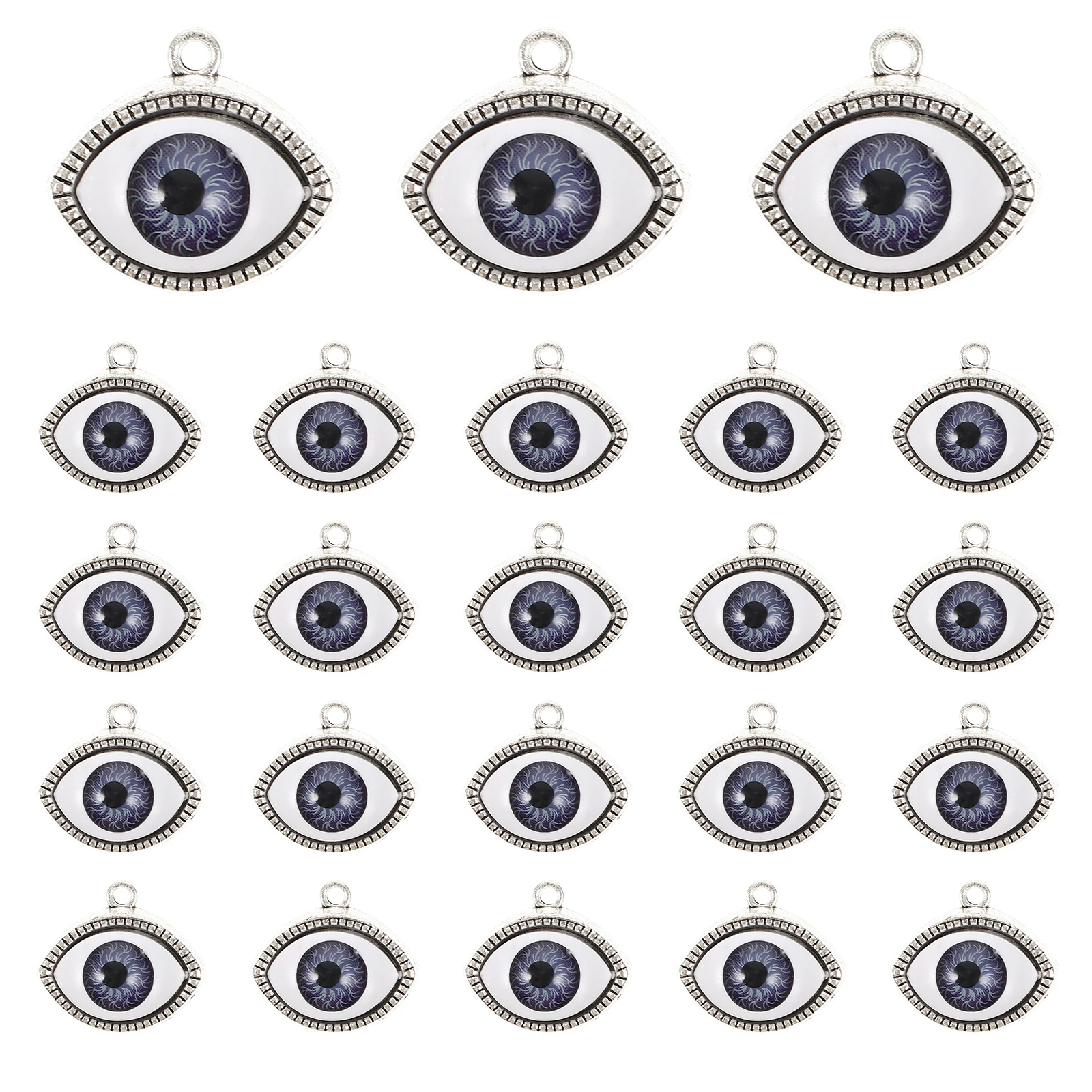 

20 Pcs Eye Pendant Necklace Charms Thickened Alloy DIY Jewelry Making Supplies Bracelet Accessories Evil Eye Pendants