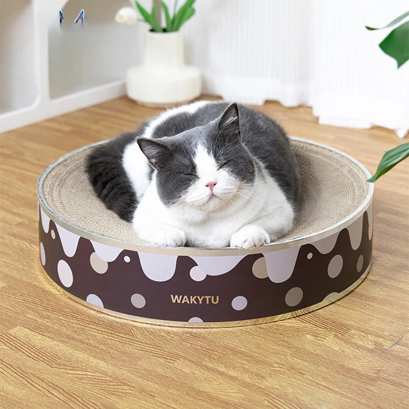 

round cat scratching board, wear-resistant and not easy to chip off, oversized high-density corrugated cat litter