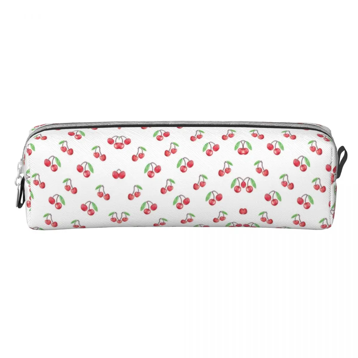 Cherries Pencil Case Handdrawn Fashion Square Pencil Box Kids Fashion Portable Back To School Pencil Cases Stationery Organizer