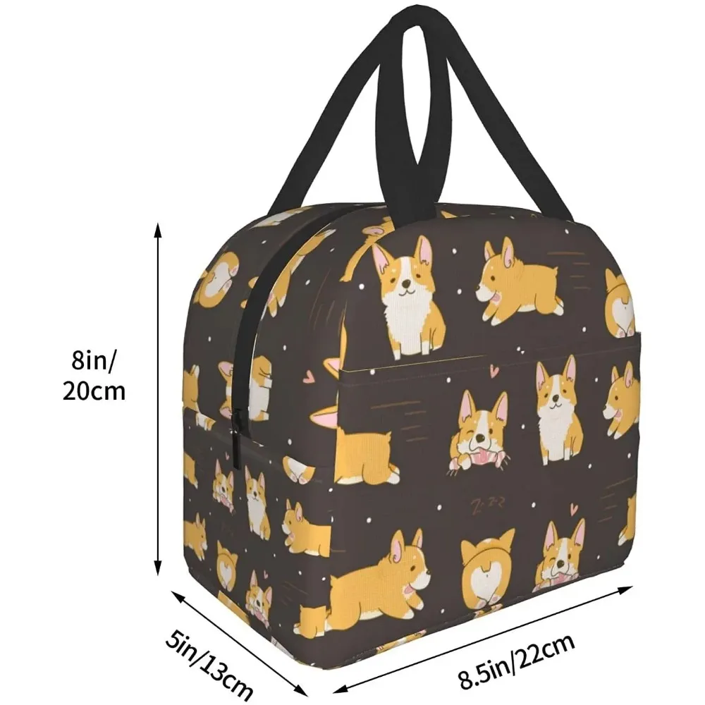 Borsa per il pranzo Kawaii Corgi Borsa termica per il pranzo Borsa termica per il pranzo Borse per il pranzo termiche per le donne Picnic