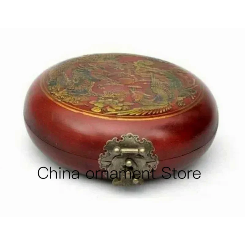 

China Antique compass feng shui crafts precise Dragon Lacquer Box