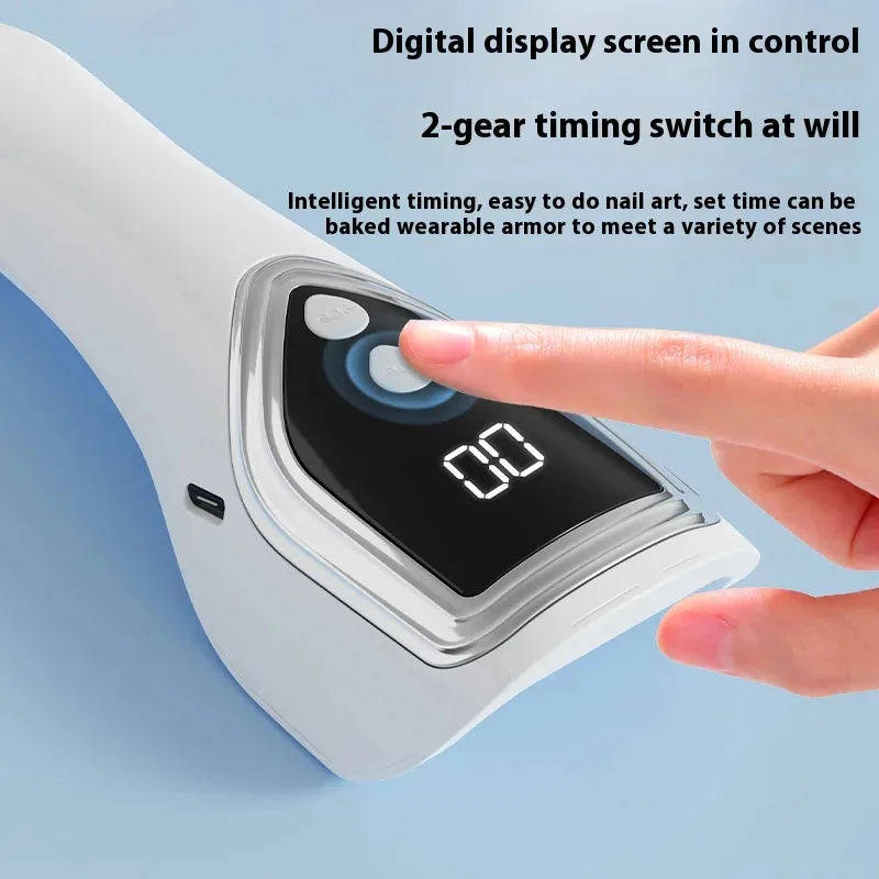 LULAA Ręczna lampa UV do paznokci żelowych Przenośna bezprzewodowa lampa do paznokci z wyświetlaczem LCD dla początkujących do samodzielnego wykonania lub wysyłania prezentów dla przyjaciół