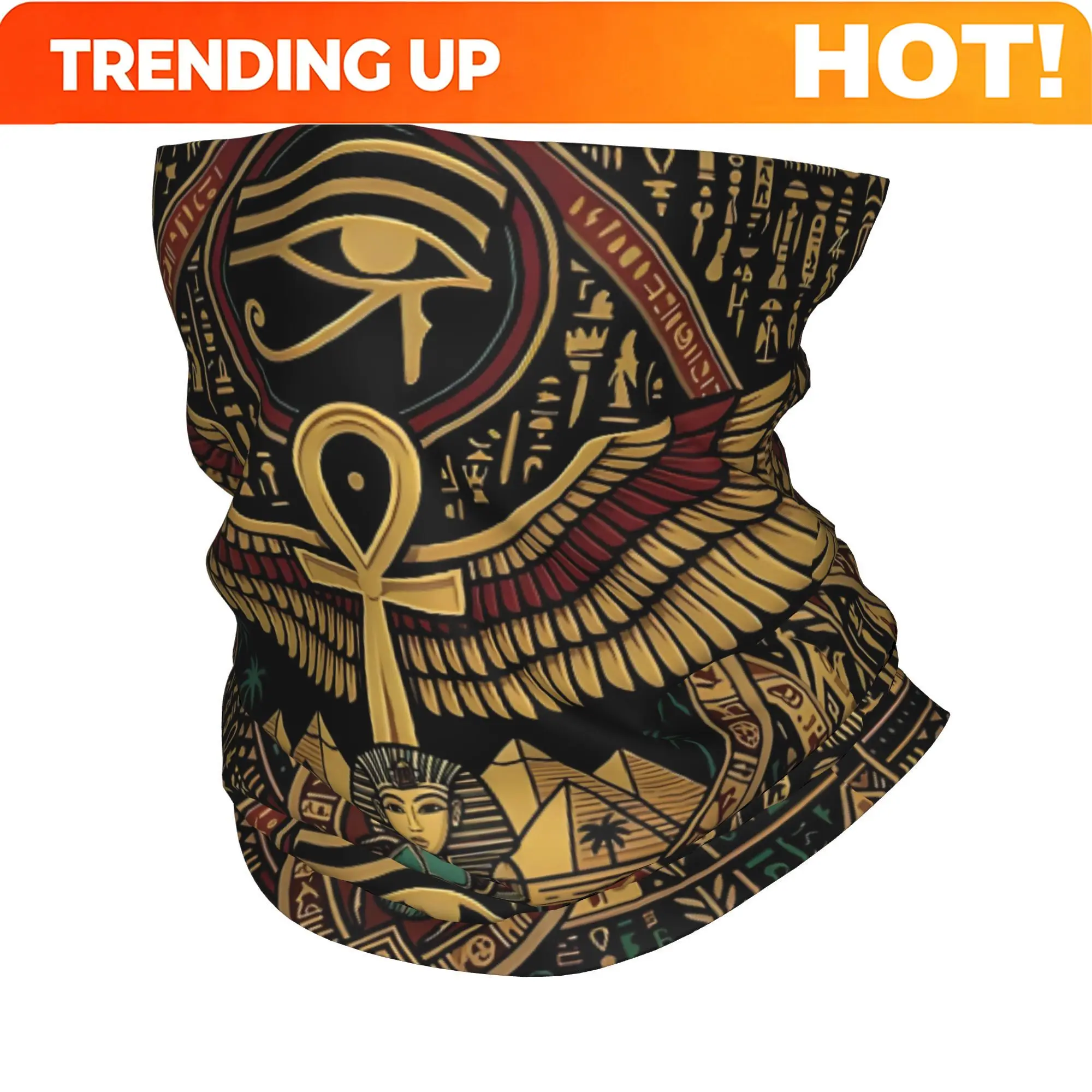 Customization Egyptian Ankh & Eye Of Horus Scarf Neckerchief Bandana - Multifunctional Face Mask & Neck Suitable For Outdoor Run