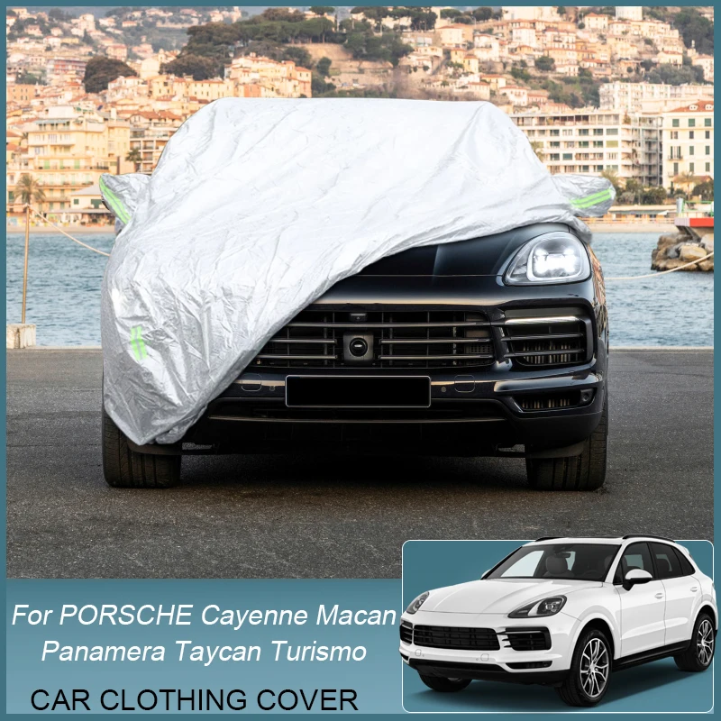 Car Cover Rain Frost Snow Dust Waterproof For Porsche Cayenne Coupe Macan Panamera Turismo Taycan Turismo Anti-UV CoverAccessory