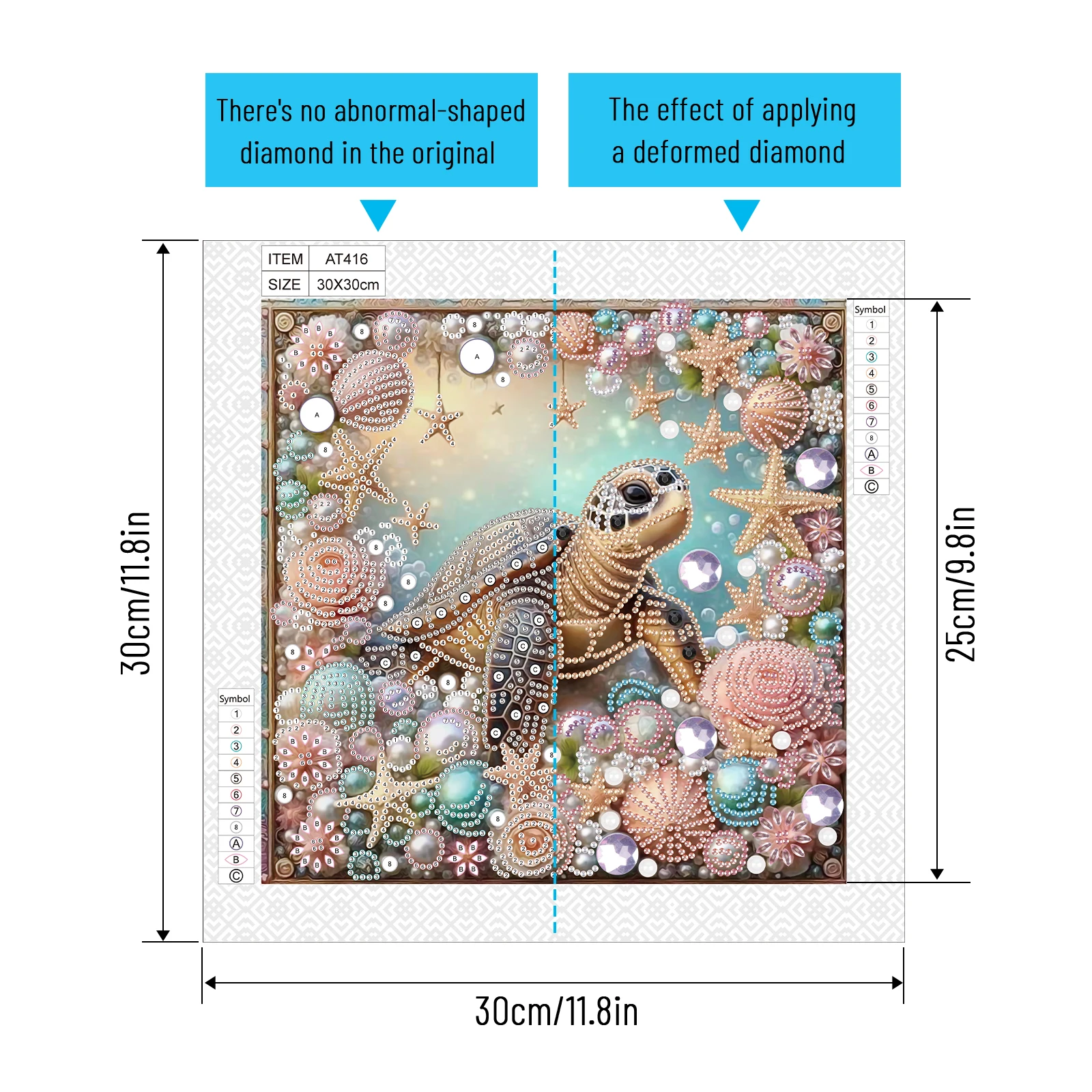 Diamond Painting Kit for Adults,sea turtle DIY Special Shape Diamond for Beginners,Diamond Art Painting for Home Decoration Gift