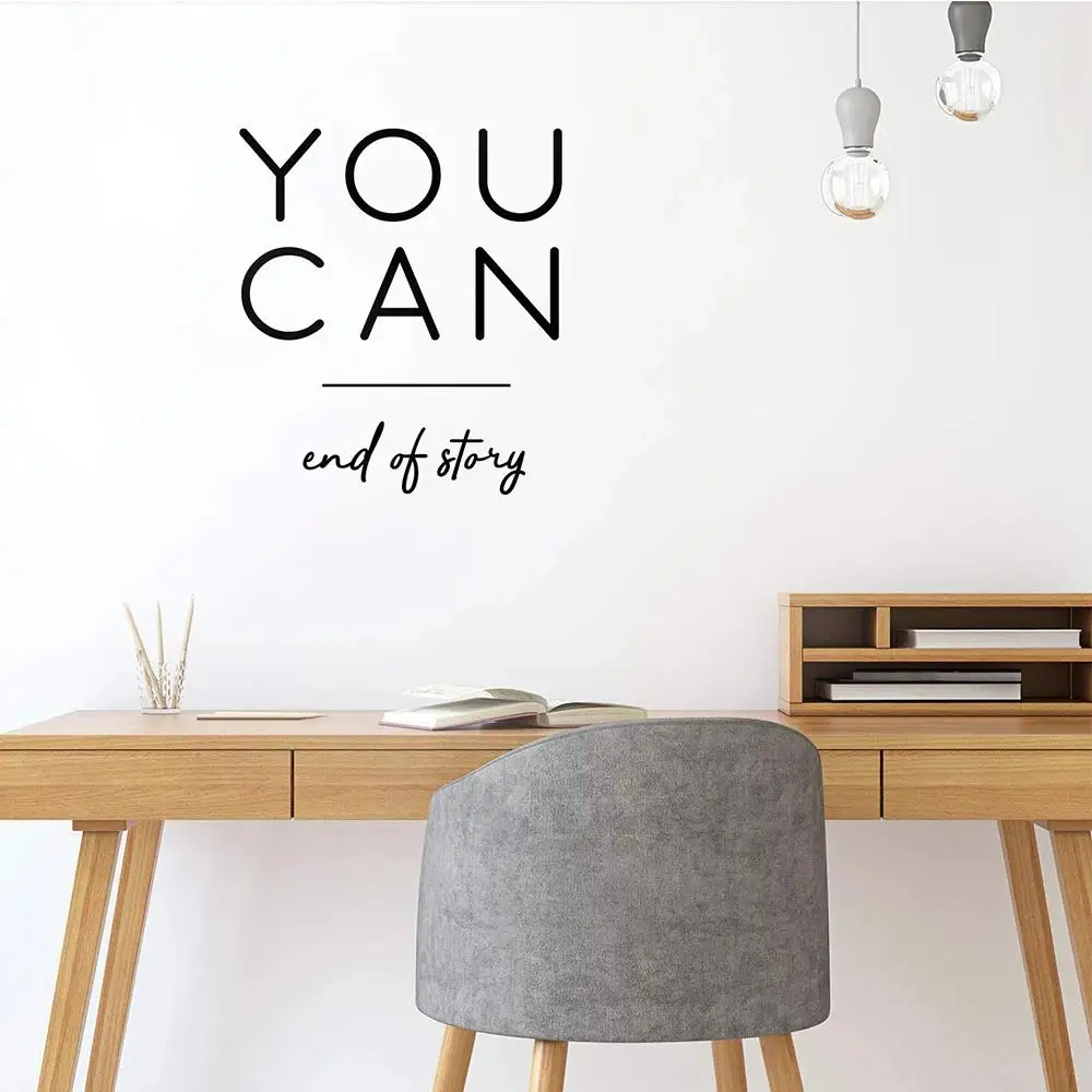 1pc Quotes Wall Sticker Self-adhesive Vinyl Waterproof Wall Art Appliqué Kids Room Living Room Home Decoration Wall Art view 3