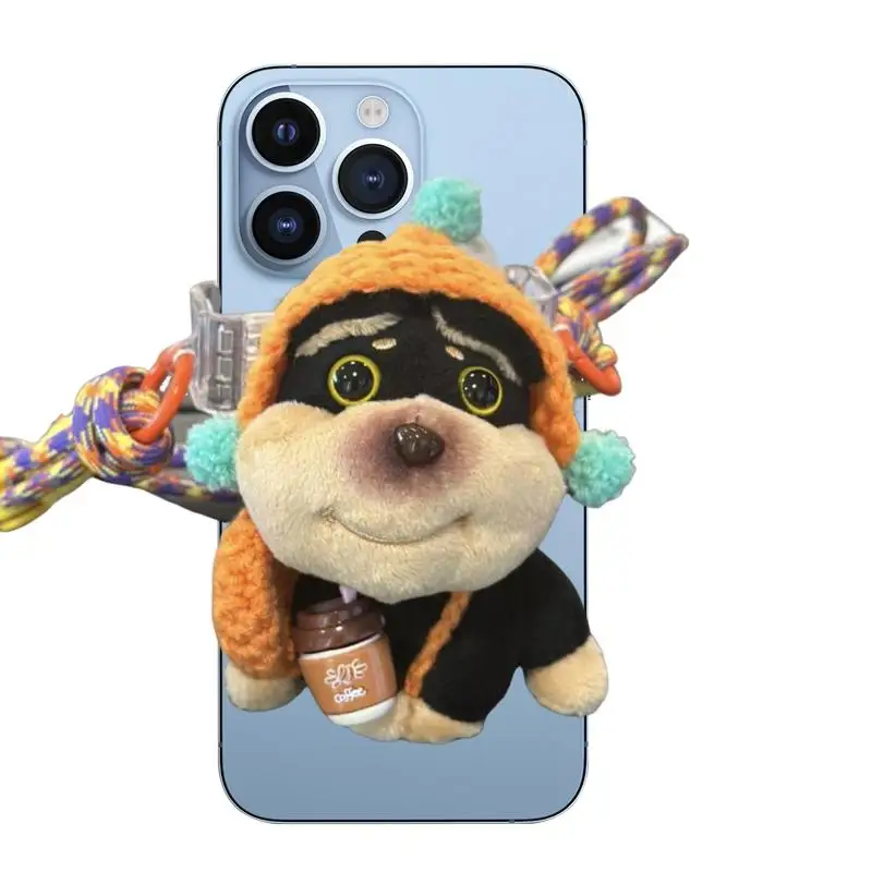 봉제 인형 휴대폰 랜야드, 봉제 꿀벌 강아지 휴대폰 거치대, 랜야드 장식, 휴대 목걸이, 만화 인형, 실내 휴대폰 백 클립