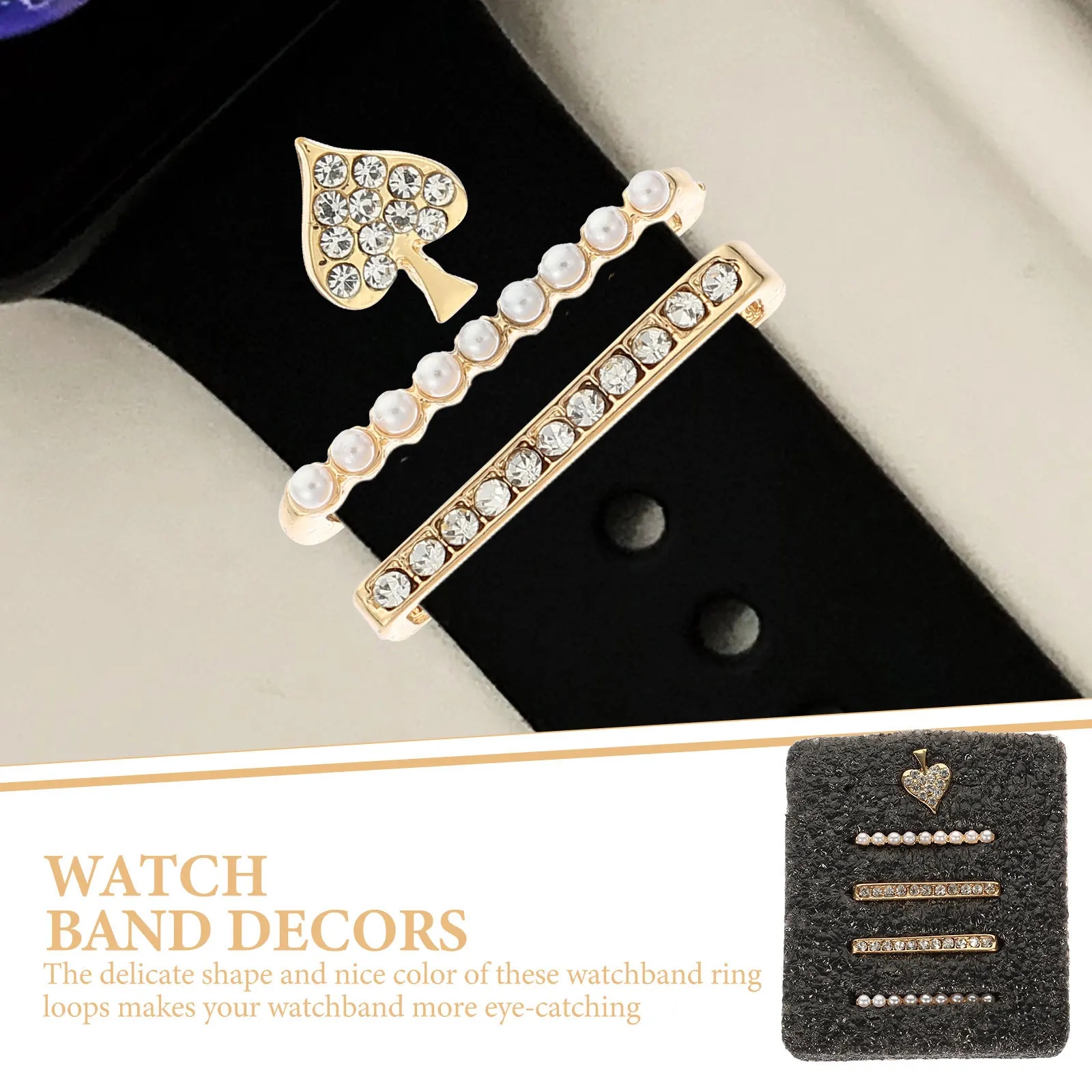 مجموعة واحدة من مجموعة واحدة من أظافر الساعة المزخرفة المصنوعة من خليط معدني لاستبدال حزام الساعة الذكية وإكسسوارات ذهبية خفيفة الوزن للهاتف #6