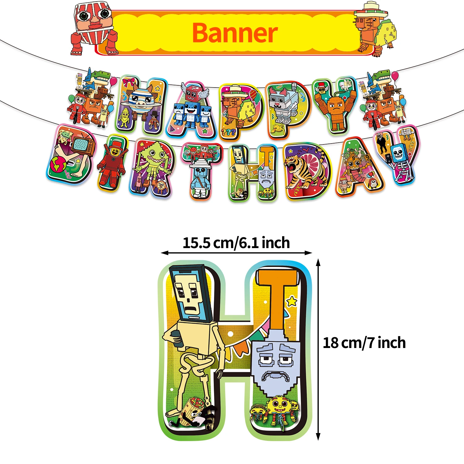 لعبة ساخنة سرقة موضوع Brainrot راية حفلة رقم 9 بالون المشجعين حفلة عيد ميلاد بالونات كعكة توبر خلفية الديكور لعبة حفلة