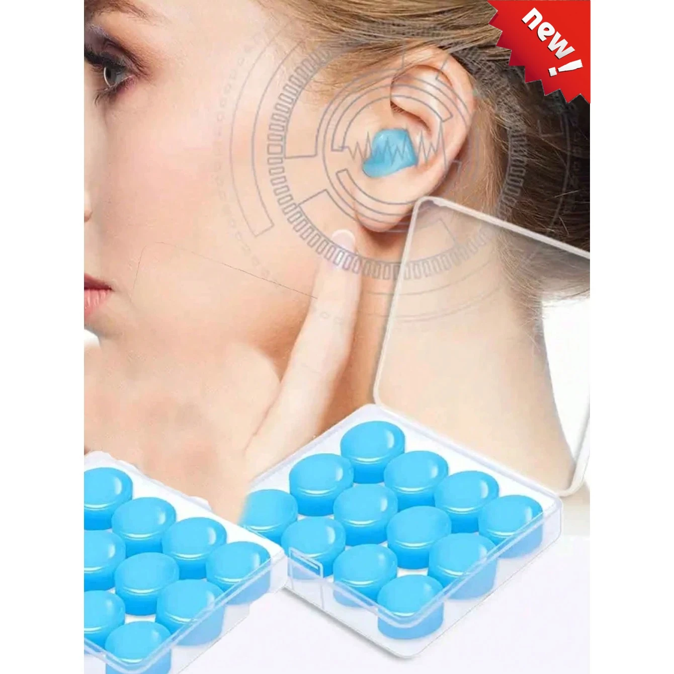 

Reusable Moldable Silicone Ear Plugs, Soft Flexible Soundproof Earplugs, Noise Blocking Ear Protection for Sleeping, Swimming